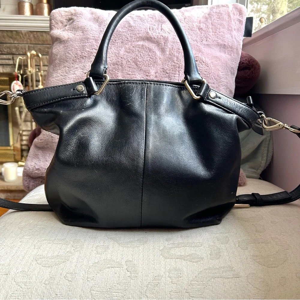 Kate Spade Black Leather Carry-all Shoulder Satchel/Crossbody Bag